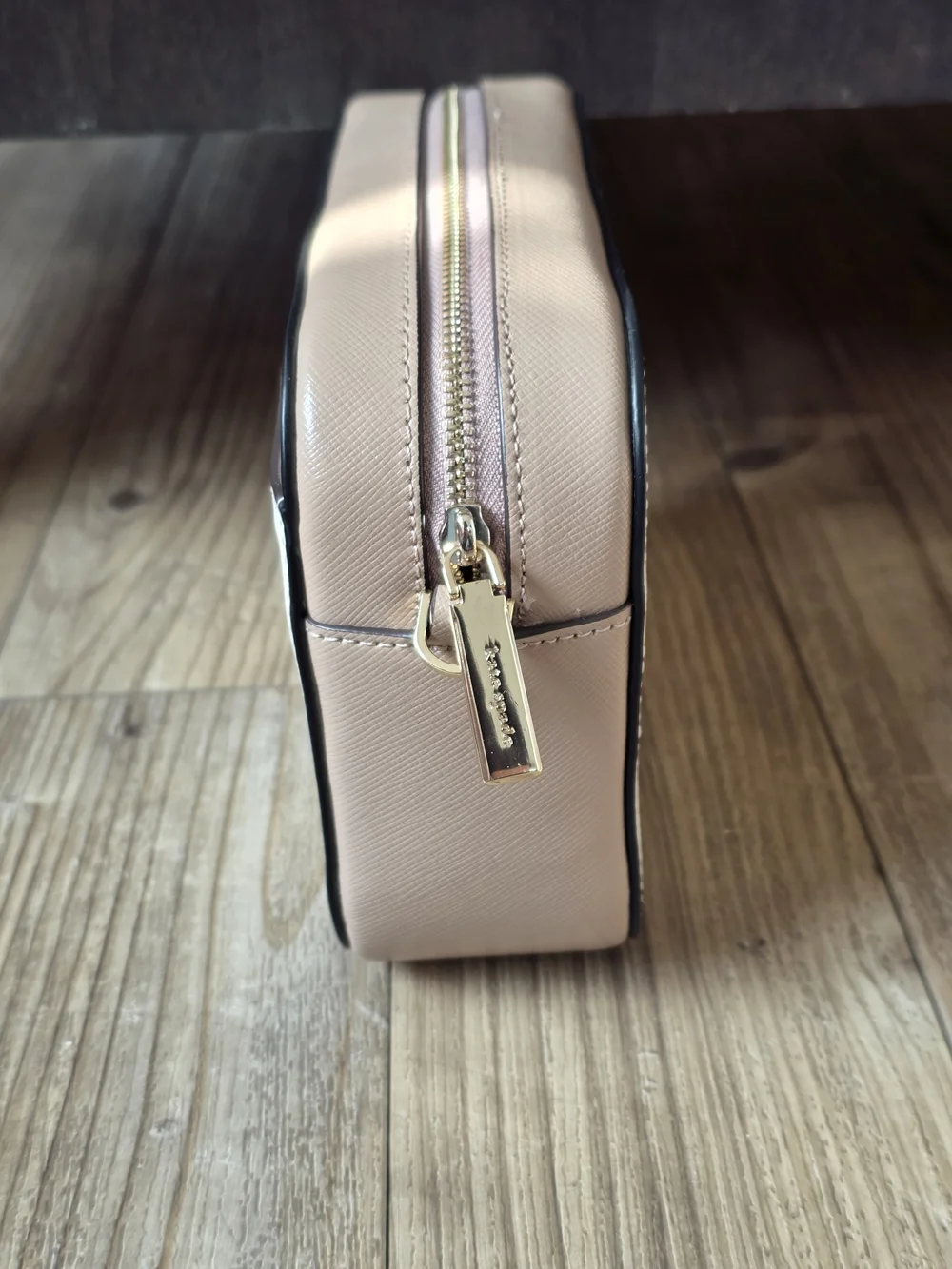 kate spade cream and blush camera crossbody with striped strap